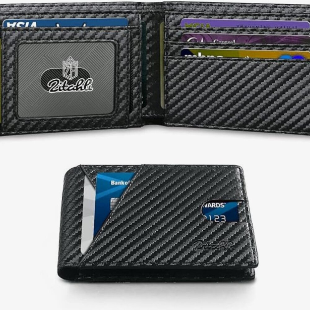 Zitahli Men's Slim RFID Blocking Leather Wallet - EUC